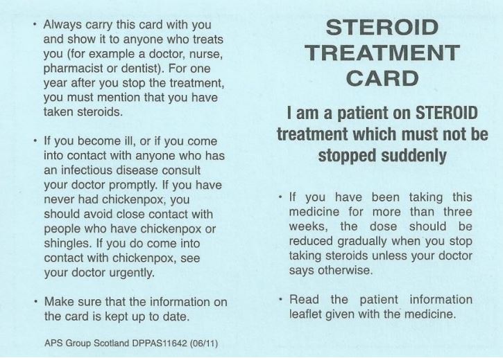 Steroid Treatment Cards - Inhalers